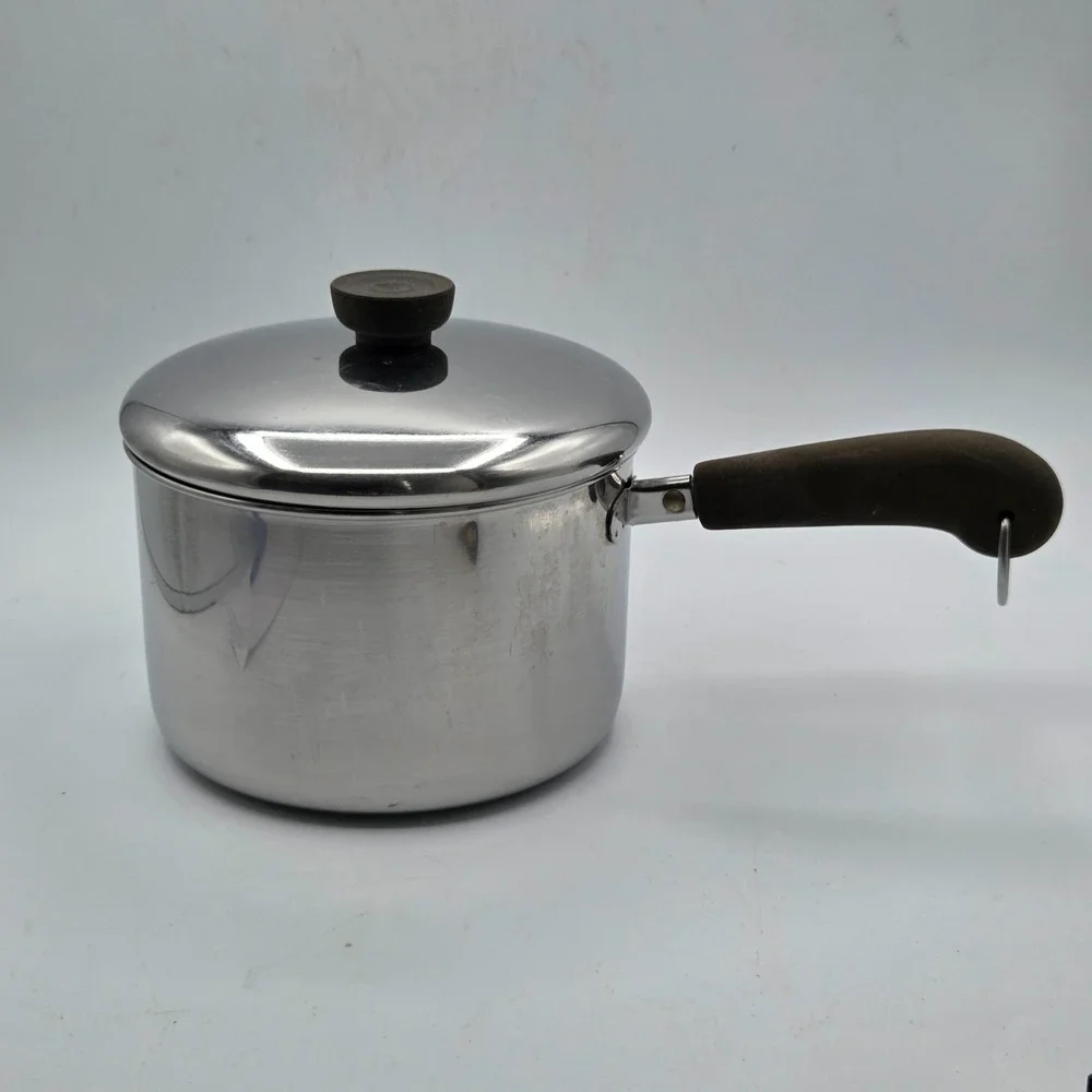 Vintage Revere Ware 3 Qt Saucepan with Lid Clinton IL USA Aluminum Disc Bottom
